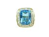 25.87ct Blue Topaz And 1.13 Diamond Ring