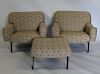 MIDCENTURY. Pair Of Lounge Chairs & An Ottoman.