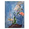 Marc Chagall. Sin título. Litografía sin tiraje. Firmada en plancha. 35 x 25 cm