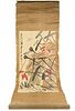 Chinese Scroll Painting, Dragonfly Amid Flowers
