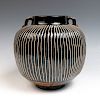 LARGE CHINESE BLACK & WHITE RIBBED JAR, SONG DYNASTY