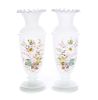 2 Bristol Enameled Art Glass Vases