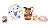 5 Lusterware Pottery Items