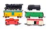 6 American Flyer Toy Train Cars