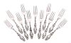 11 Ornate Sterling Silver Forks
