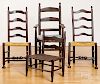 Four ladderback chairs