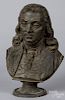 Zinc or tin bust of Benjamin Franklin