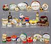Collection of porcelain and enamel dresser boxes