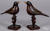 Two Virginville style carved and painted birds