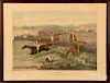 Four fox hunting and steeplechase lithographs