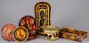 Six Peter Ompir and W. C. Wrede painted tin pieces