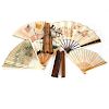 Nine early 20th century Chinese fans.