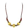 Indian Large Gold Bead Thread Necklace