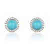 Laura Munder Sleeping Beauty Turquoise and Diamond Earrings