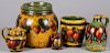 Five Peter Ompir and W. C. Wrede painted stoneware