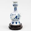 Dutch Delft Blue and White Bottle Vase