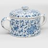 Dutch Delft Blue and White Two Handled Posset Pot and Cover