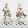 Pair of Bow Porcelain Figures of a Shepherd and Shepherdess
