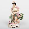 Derby Porcelain Figure of a Seated Bagpiper
