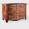 Régence Ormolu and Brass-Mounted Kingwood and Tulipwood Parquetry Commode