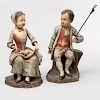 Pair of Continental Painted Shepherd and Shepherdess, Possibly German