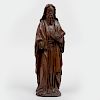 Continental Carved Wood Figure of Christ