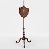 George III Carved Mahogany and Paper Quilling Pole Screen