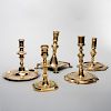 Group of Five Miscellaneous Bronze Small Candlesticks