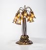 Tiffany Studios Ten-light Bronze "Water Lily" Table Lamp