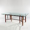 Glass and Bamboo Dining Table