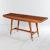 Gio Ponti for Singer & Sons Walnut and Brass Console