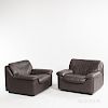 Two DeSede Leather Lounge Chairs