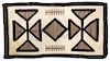 Navajo Toadlena Two Grey Hills Wool Rug C. 1920's