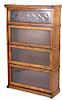 Leaded Glass Four Stack Barrister Lawyers Bookcase