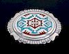 Navajo Branch Coral & Turquoise Chip Belt Buckle