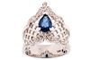 Montana Sapphire & Diamond 14K White Gold Ring