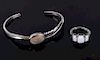 Navajo White Opal Bracelet and Ring Set