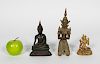 Three Small Thai Bronze Deity Figures