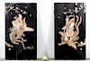 Pair, L. 18th C. Japanese Lacquer Figural Panels