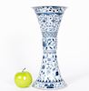 Chinese Gu Blue & White Floral Motif  Vase