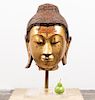 Burmese Large Gilt Lacquered Buddha Head