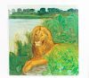 Unframed O/C Laddie Donald, "Gentle Lion"