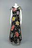 FLORAL PRINTED CHIFFON GOWN, 1930s.