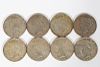 Eight US Peace $1 Silver Coins, 1922, 1923 & 1926