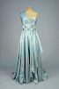 JACQUES HEIM TRAINED ONE-SHOULDER EVENING GOWN, 1950s.