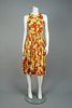 TRAINA-NORELL PRINTED SILK DRESS, 1950s.