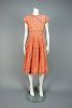 CAROLYN SCHNURER FIRST COLLECTION SERRANO PRINTED DAY DRESS, 1950s.