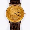 Corum 18K US 1904 $20 Gold Coin Watch, Alligator