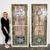 Pair of Large Stained Glass Panels, Circa 1920's