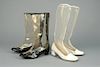 TWO PAIR SEE-THROUGH GO GO BOOTS, 1960s.